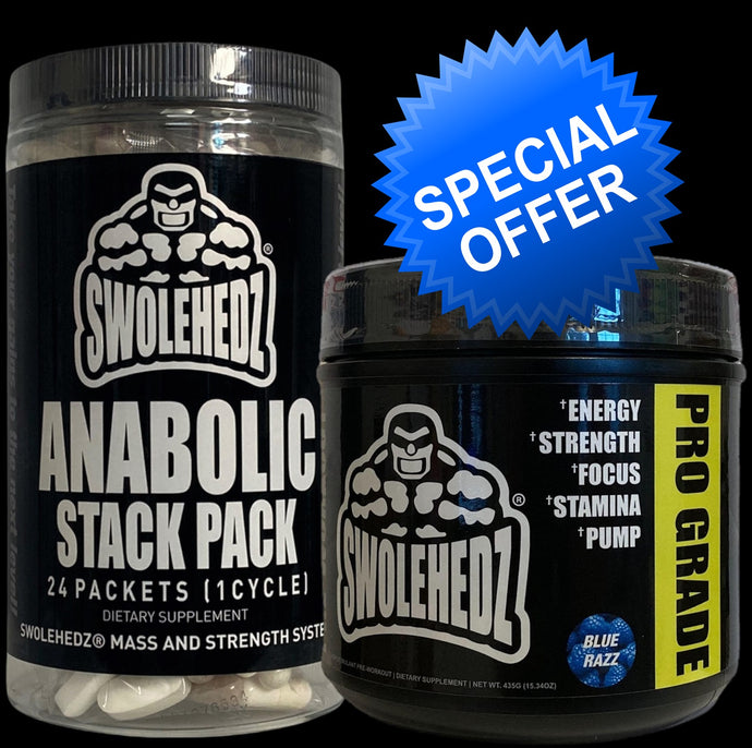 ANABOLIC STACK PACK™ + HYPED™ PRO GRADE PRE-WORKOUT